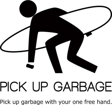 Pick up garbage with one hand 